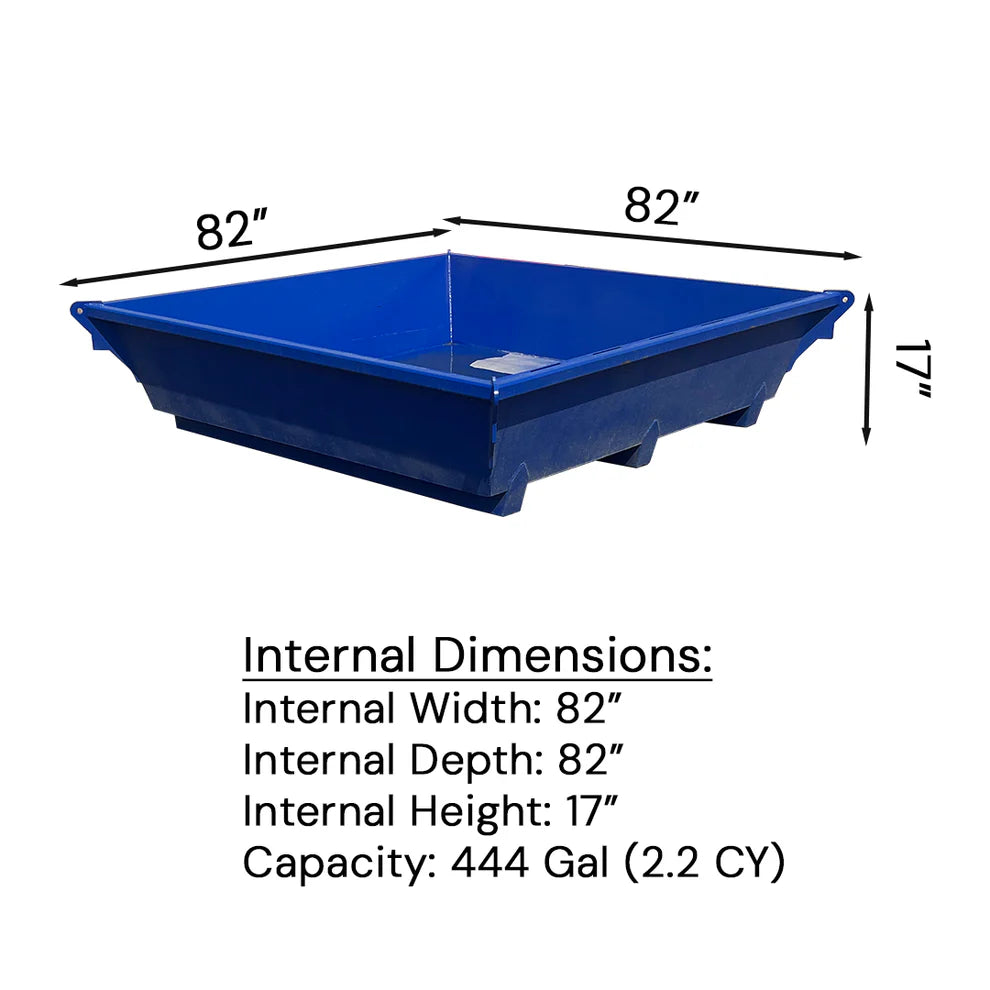 2 Cubic Yard Blue Steel Concrete Washout Pan