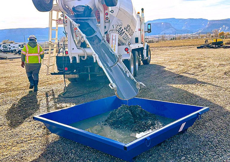 Steel Concrete Washout Pan | 74"x74"x14" - 1 Cubic Yard - 199 Gallon