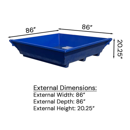 2 Cubic Yard Blue Steel Concrete Washout Pan 
